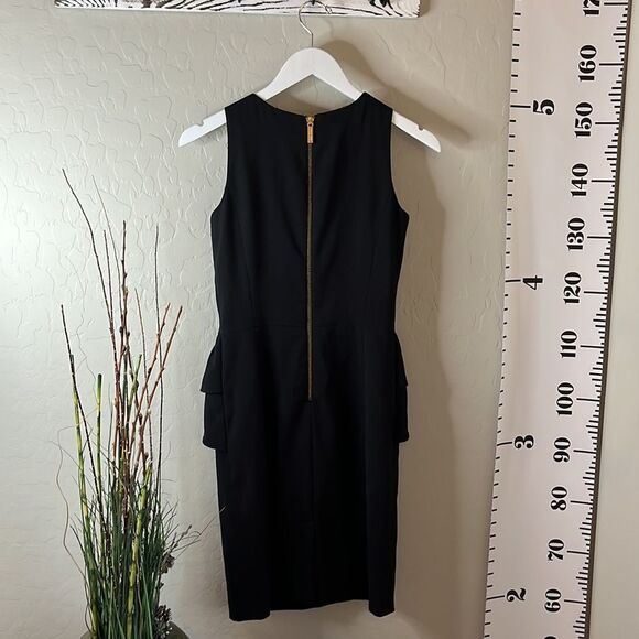 MICHAEL Kors sleeveless black dress peplum style with exposed back zipper. Sz 00 - Picture 7 of 12